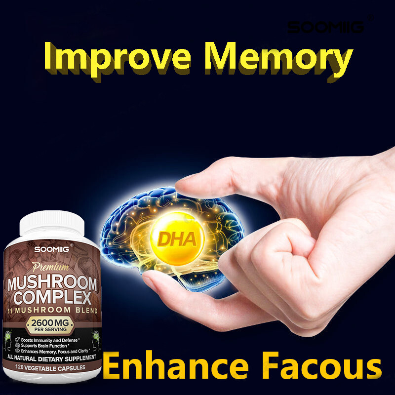 Organic Mushroom Complex Supplement with Lions Mane 30/60/120Capsules