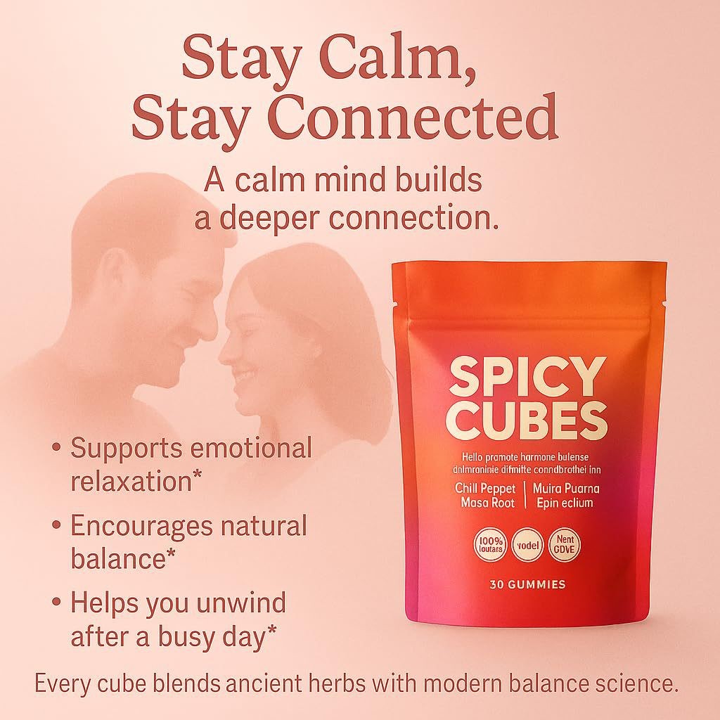 1~5 Bag Spicy Support Hot Peach Gummies Cubes for Calm and Relaxation 30 Gummies