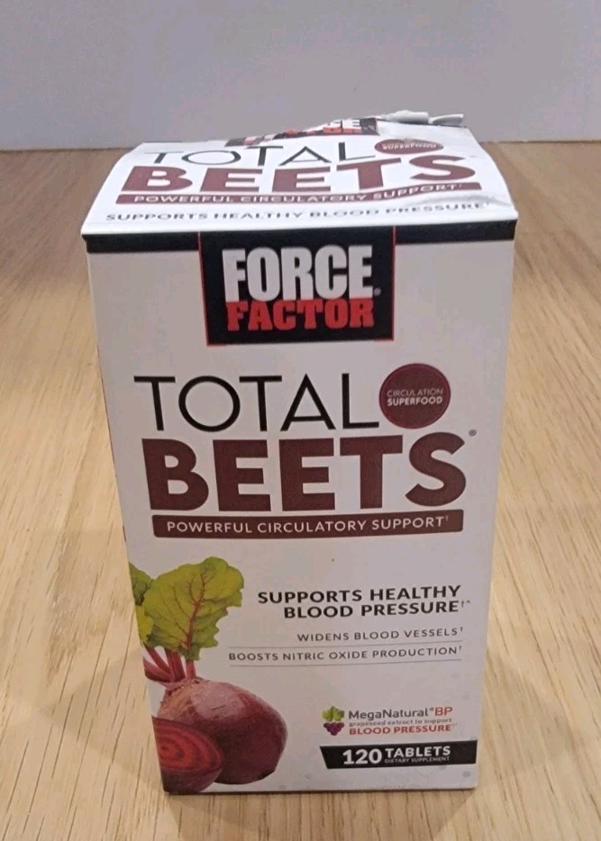Force Factor Total Beets Blood Pressure Support Supplement 120 Tablets E 12/28