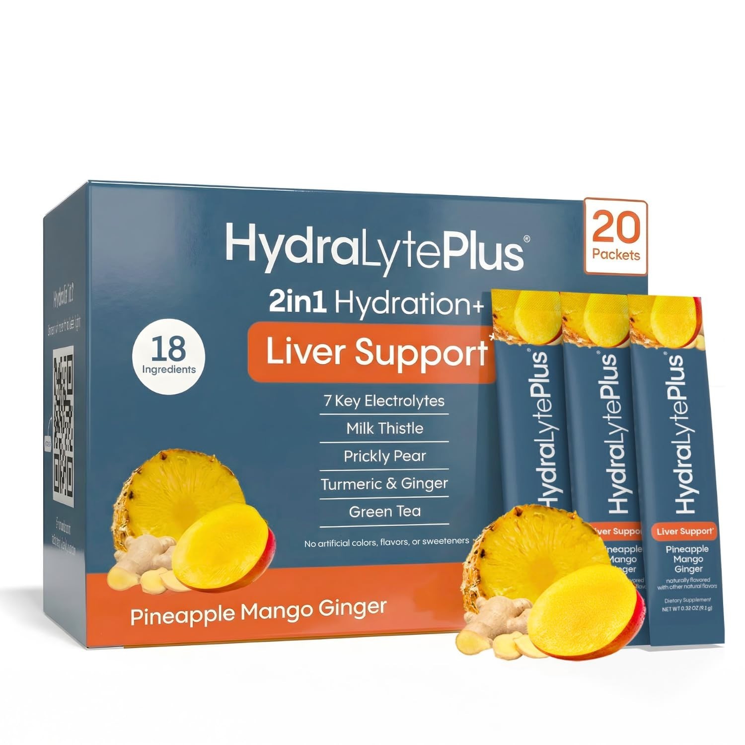 Liver Support Drink with Electrolytes, Milk Thistle, Pineapple Mango Flavor