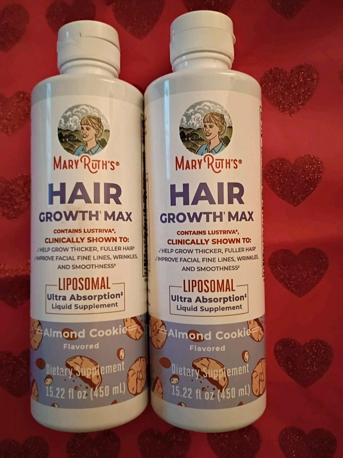 MARY RUTH’S HAIR GROWTH MAX Lipsomal With Lustriva 15.22oz 2 Bottles