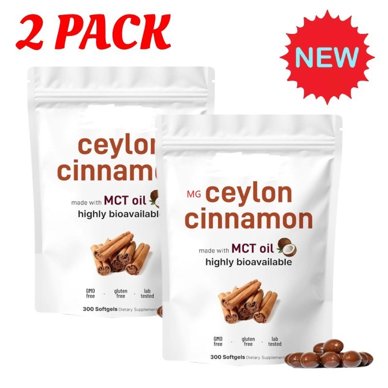 2PACK 7200Mg Equivalent |300Softgels with MCT Oil|HighlyBioavail Ceylon Cinnamon
