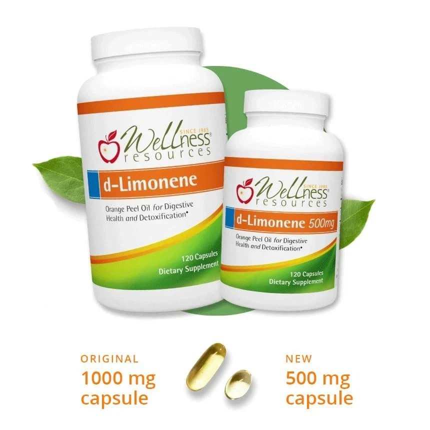 Wellness Resources High Potency d-Limonene Capsules 500mg, 120 Capsules – Orange