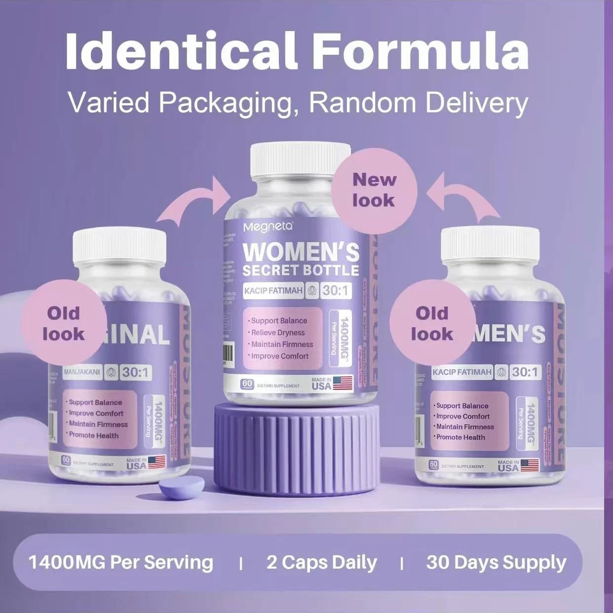 NEW LUXRY 1-3PCS Women’S Secret Bottle-60 Tablets -Healthcare Kacip Fatimah 1kMG