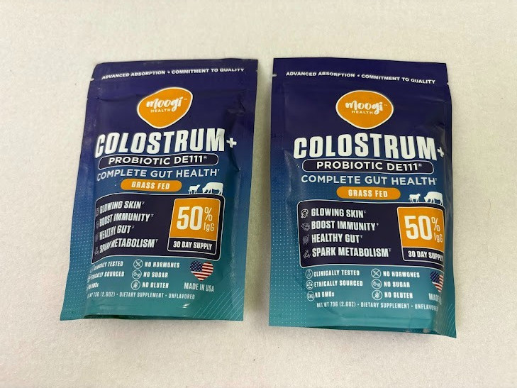 NEW Moogi Health Colostrum + Probiotic DE111 Complete Gut Health 2pk 2.6oz Each