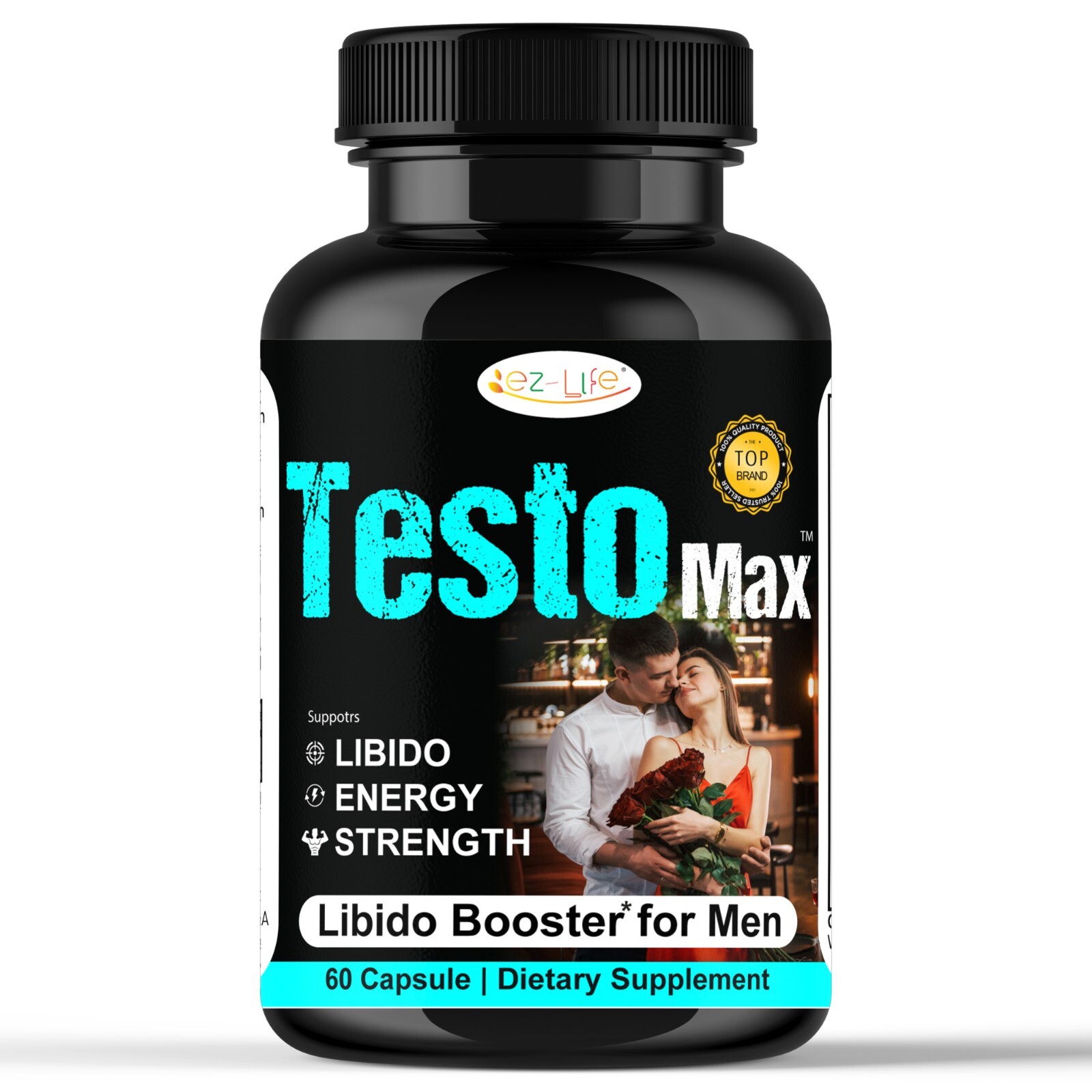 Testosterone Booster, Increase Stamina & Strength, Drive Energy For Male -60 C