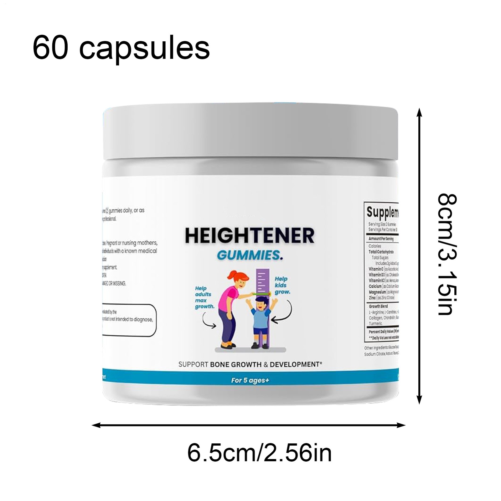 Heightener Gummies Teens Natural Height Growth Supplement for Kids, – and Adult