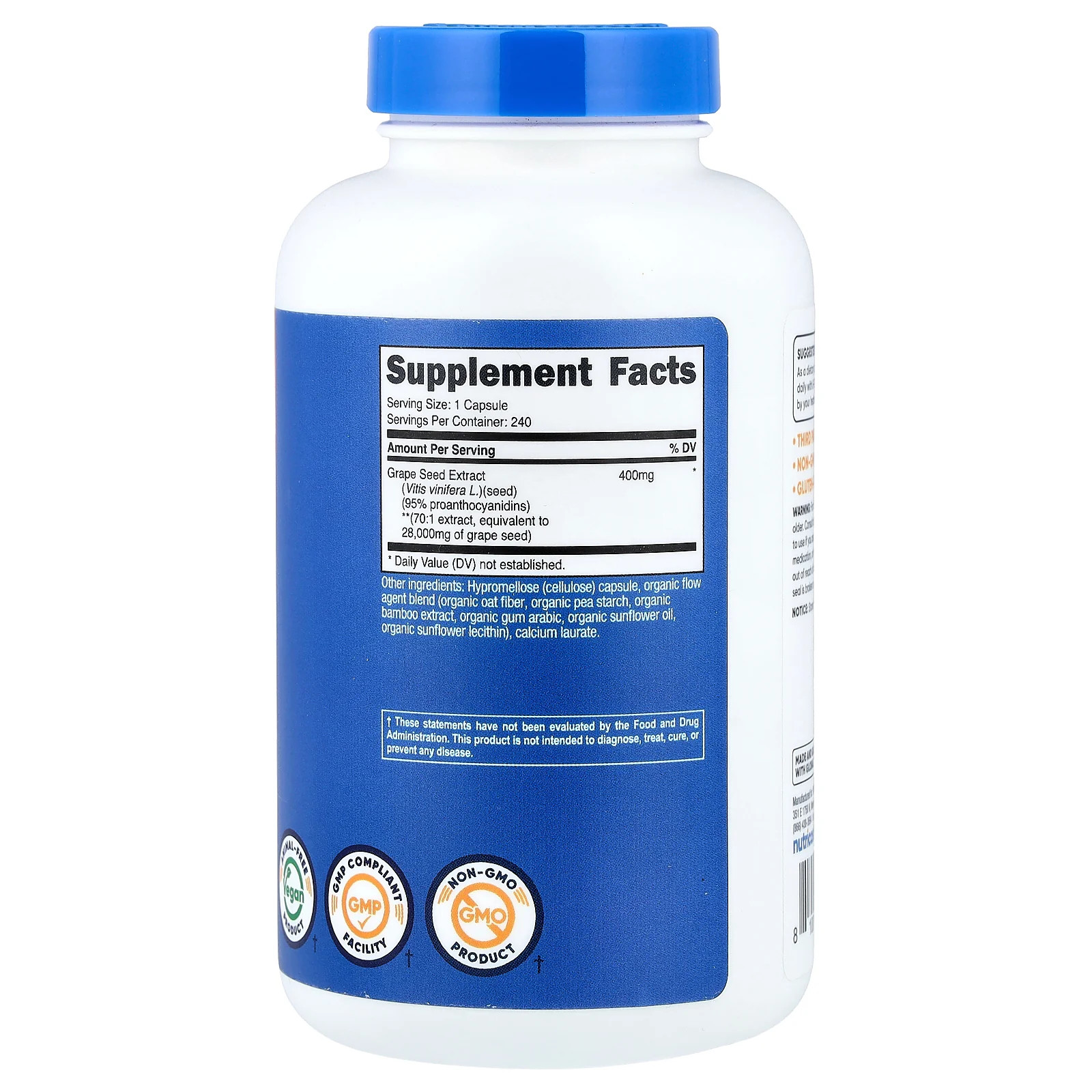 2 X Nutricost, Grape Seed Extract, 240 Capsules (400 mg per Capsule)