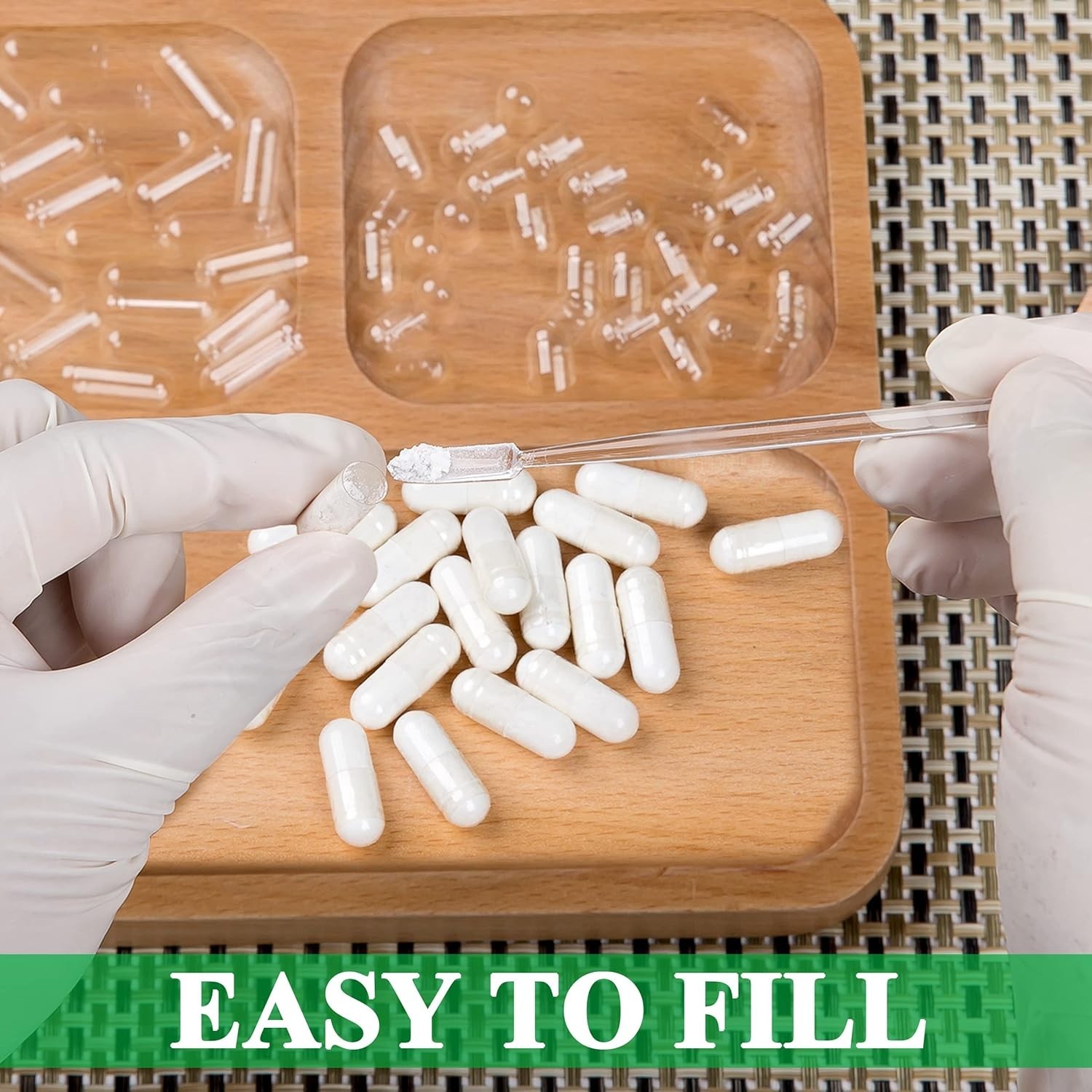 WANANFU Size 000 Empty Capsules Vegetarian 100 Count (Pack of 1), Clear