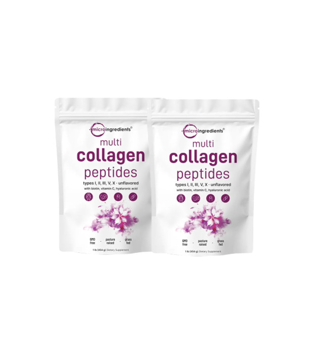 Micro Ingredients Multi Collagen Peptides Powder 16oz – Type I II III V X Unflav
