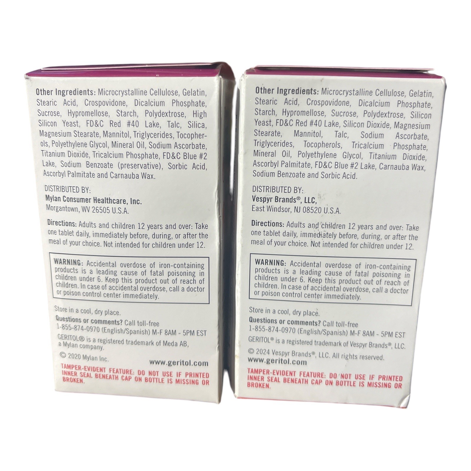 Geritol Multivitamin Multimineral Supplement 100 Tablets 2 Pack Nutrition