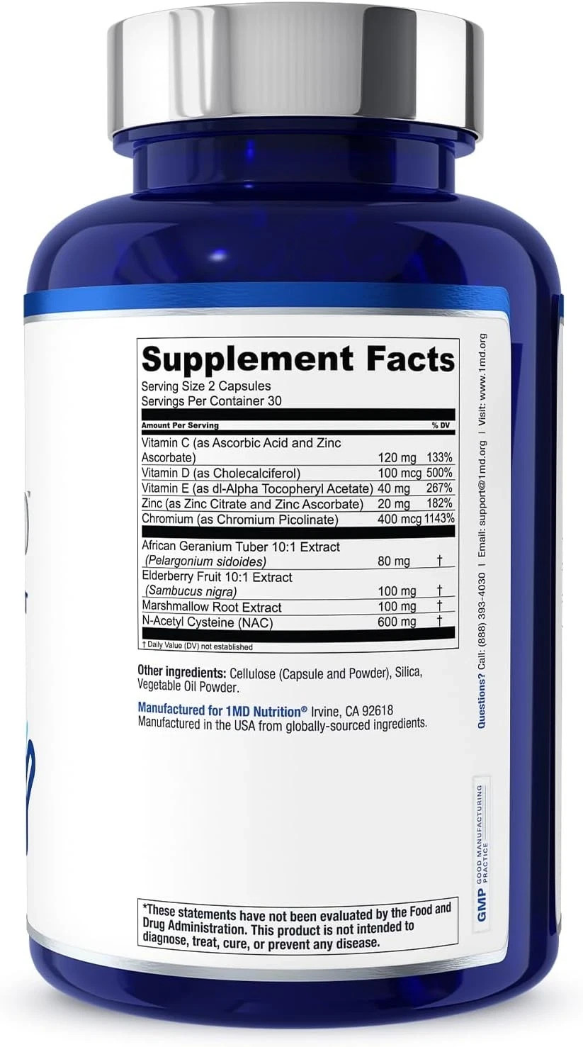 1MD Nutrition BreatheMD | Lung and Respiratory Support 60 Count (Pack of 1)