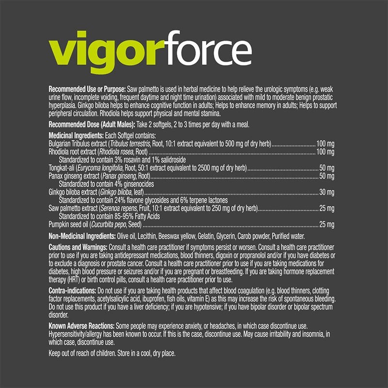 Prairie Naturals Vigor Force 120 Softgels 3-Pack Men’s Libido Support