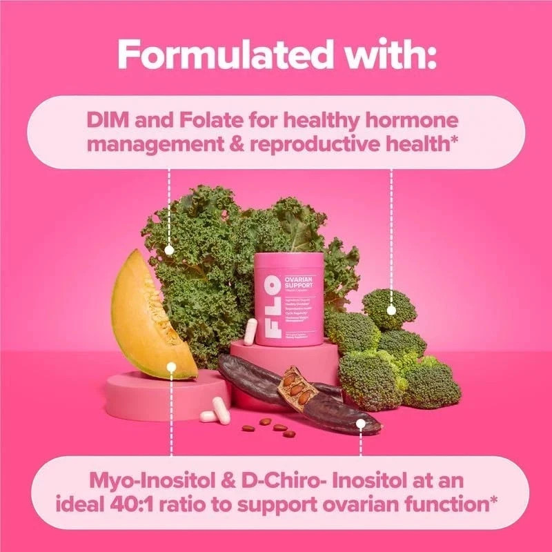 O Positiv FLO 90ct Ovarian Capsules 40:1 Inositol Support Regular Cycles