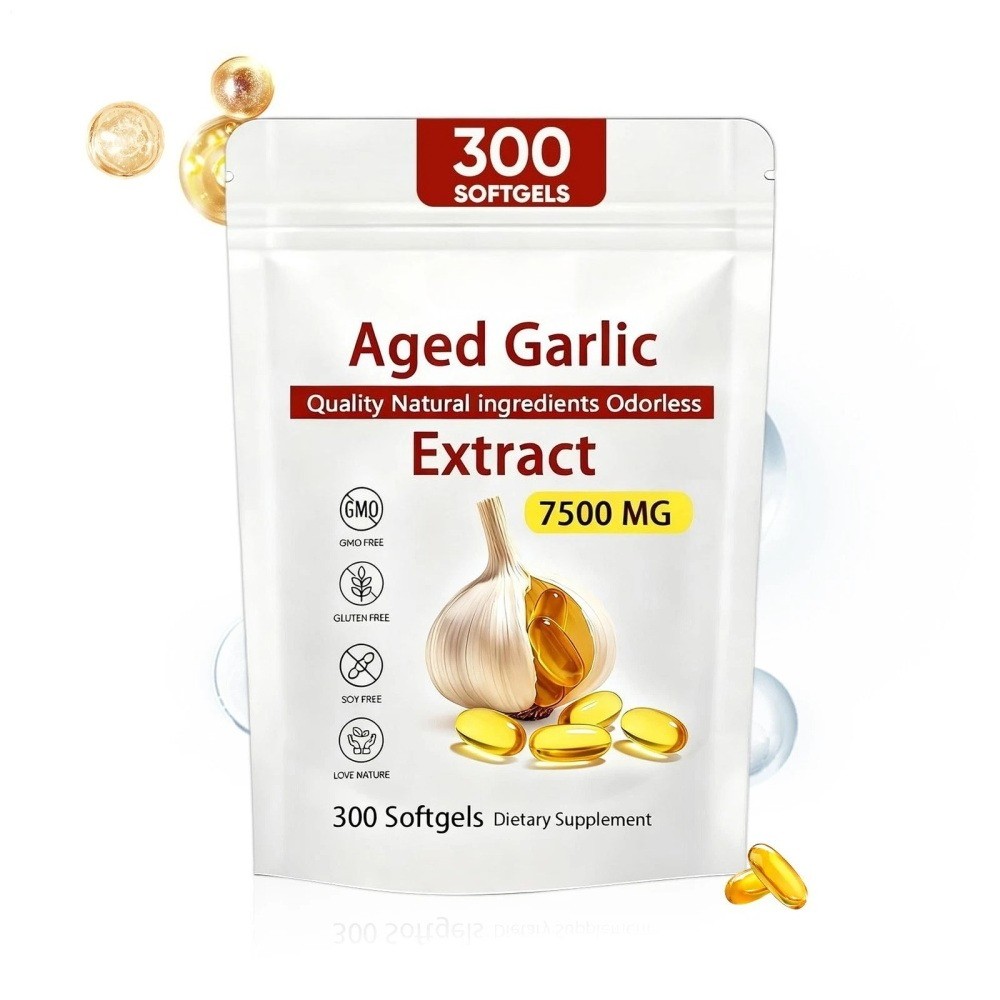 Elare Aged Garlic Extract, 300 Softgels, 7500mg Odorless | Heart & Immune pack 1