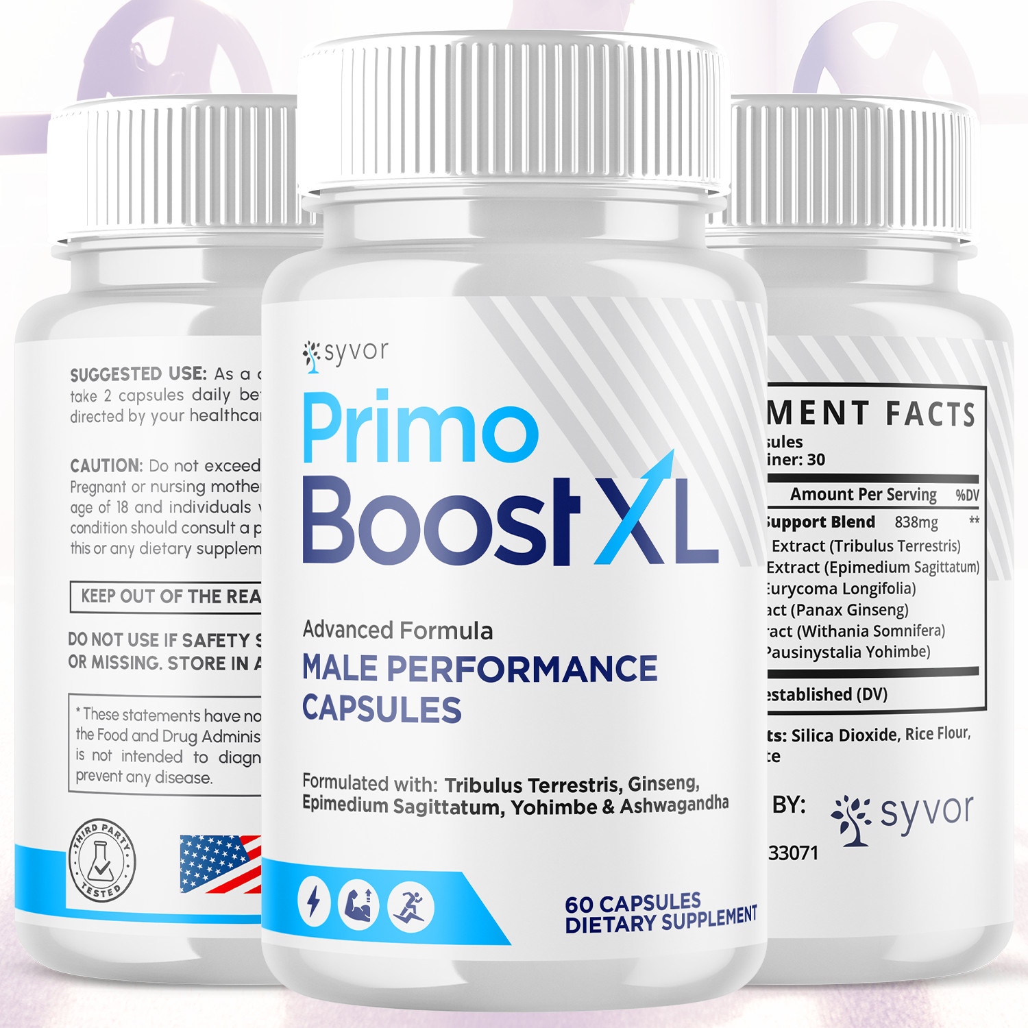 (1 Pack) Primo Boost XL Advanced Male Pills PrimoBoost XL Supplement 60 Capsules