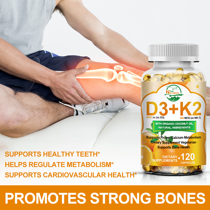 Vitamin K2 (MK7) w/ D3 Bone & Heart Health Non GMO & Gluten Free Easy to Swallow