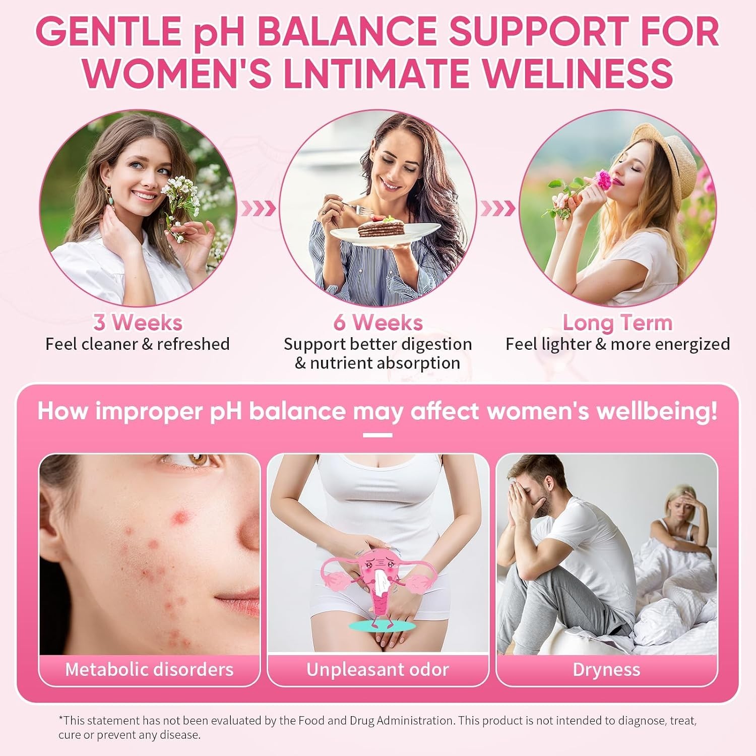 Her Juicy Feminine Probiotics Gummies with Slippery Elm 60 Count (Pack of 1)