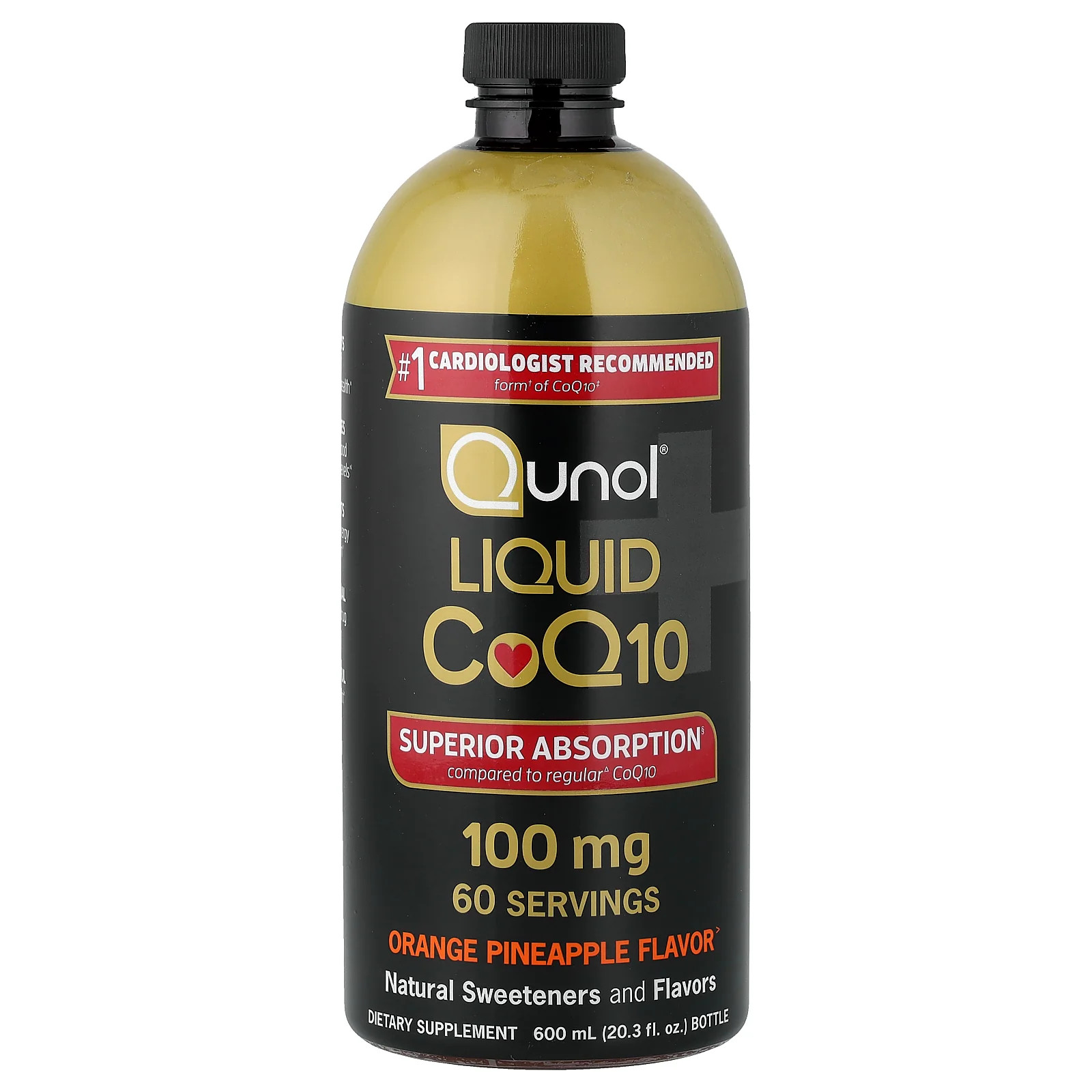 2 X Qunol, Liquid CoQ10, Orange Pineapple, 20.3 fl oz (600 ml)