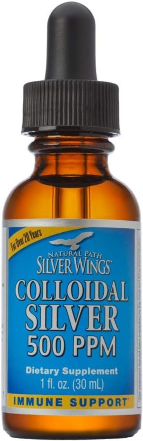 Colloidal Silver 500PPM, Amber Brown Liquid Immune Support, 1 Fl Oz Pack of 1