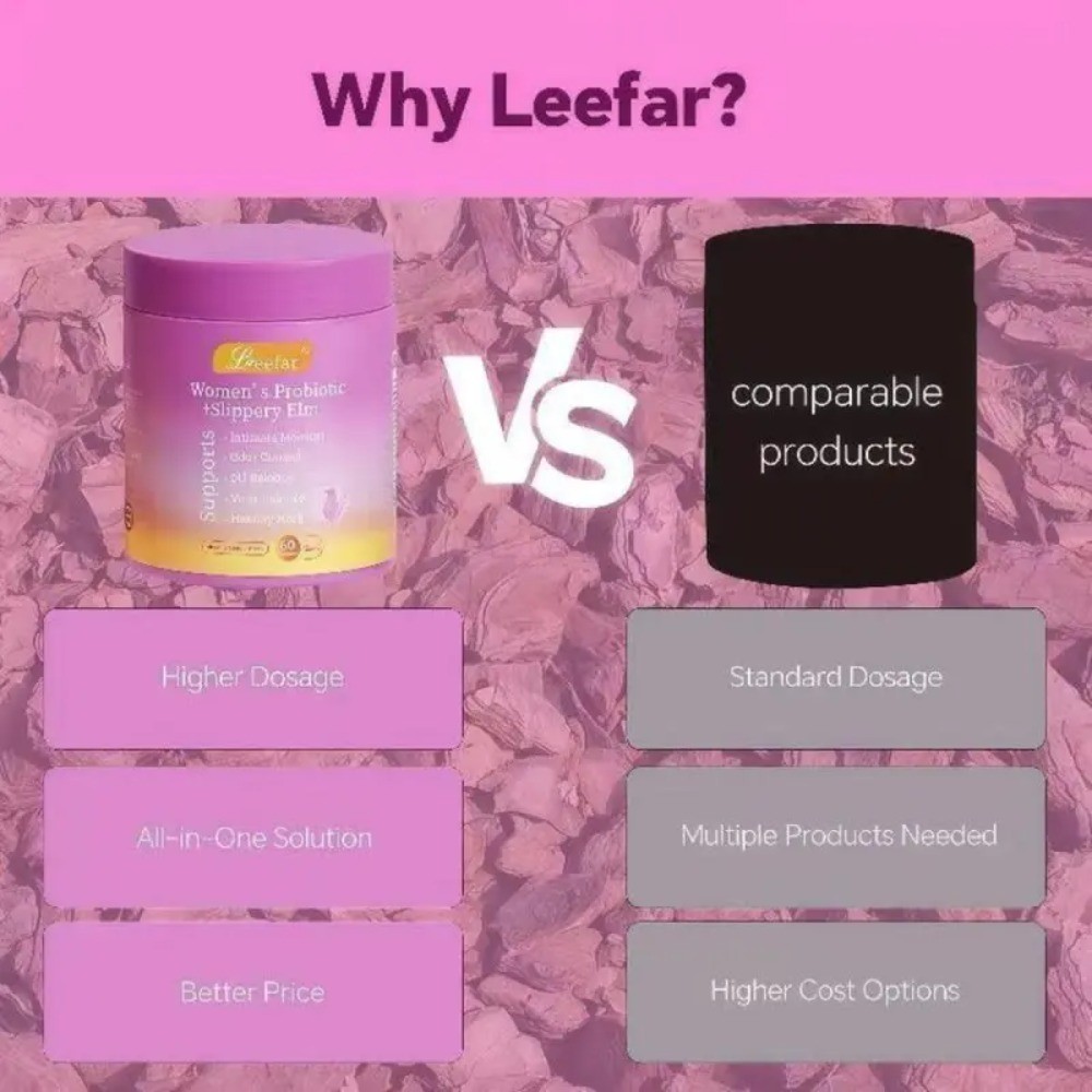 1/2/3 Bottles Women’s Probiotic Leefar Slippery Elm Pineapple 60 gummies NEW