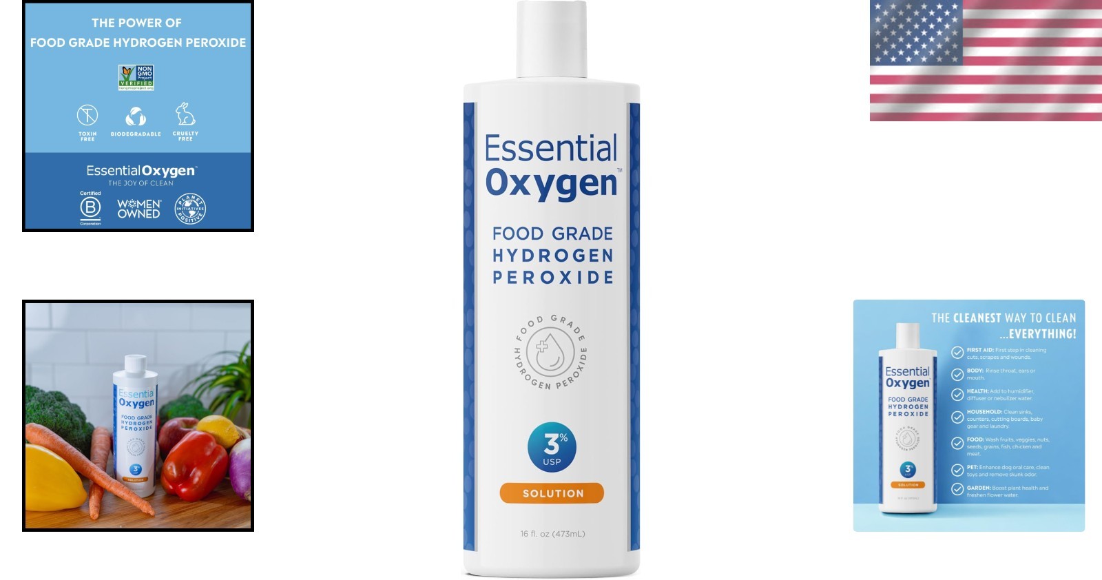Eco-Friendly 3% Hydrogen Peroxide Cleaner – 16 Oz Natural All-Purpose Solution