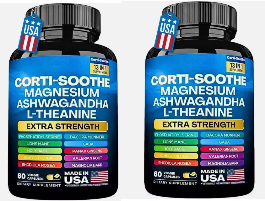 Cortisol CORTI-SOOTHE Magnesium Ashwagandha L-theanine – Relieve Stress