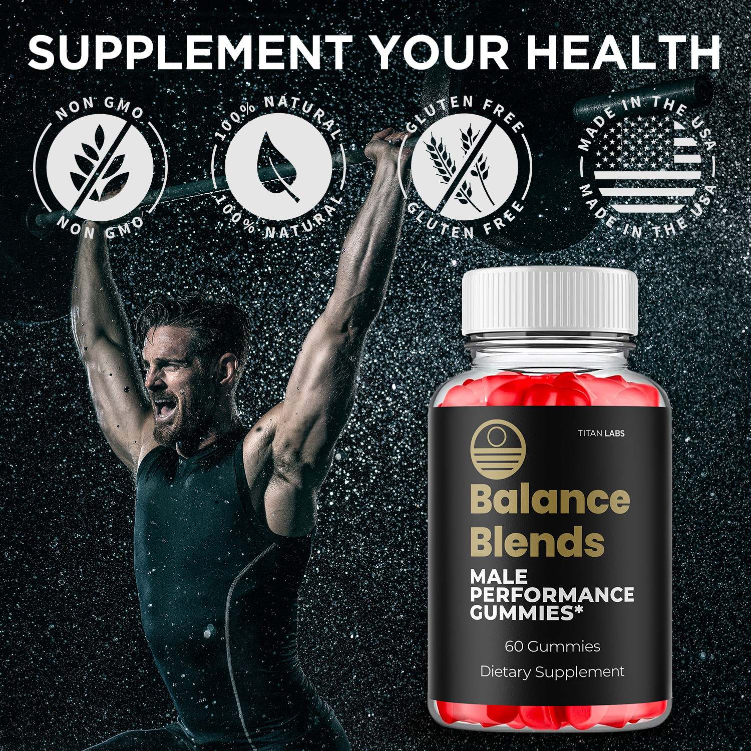 (1 Pack) Balance Blends Advanced Male Support Supplement BalanceBlends 60 Gummys