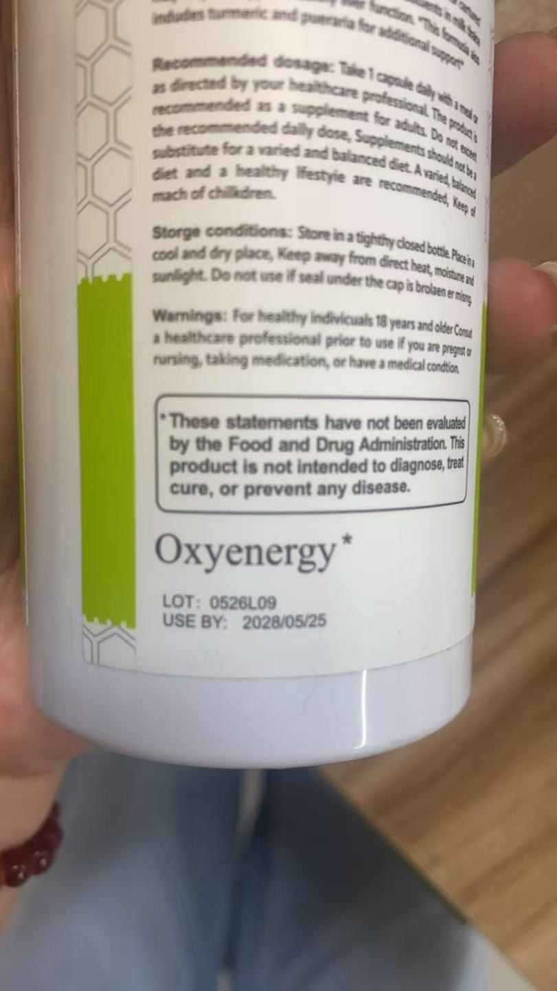 OXYENERGY Milk Thistle Liver Support 2-Pack Silymarin Turmeric 180 Veggie Caps