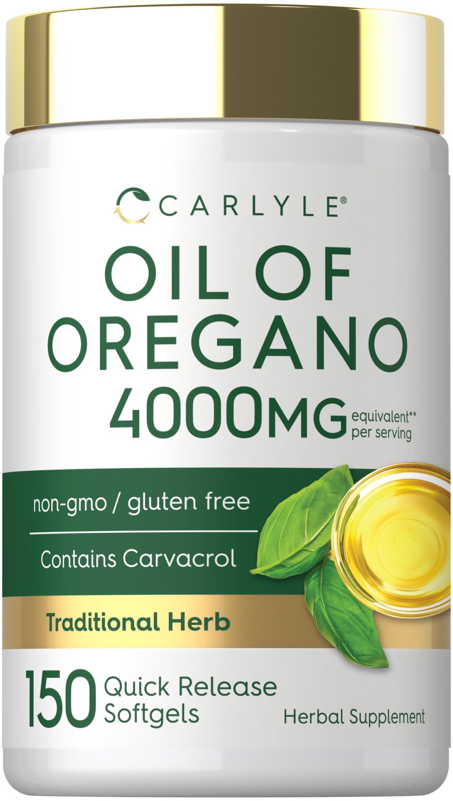 Carlyle Oregano Oil Supplement | 150 Softgel Capsules | 150 Count (Pack of 1)
