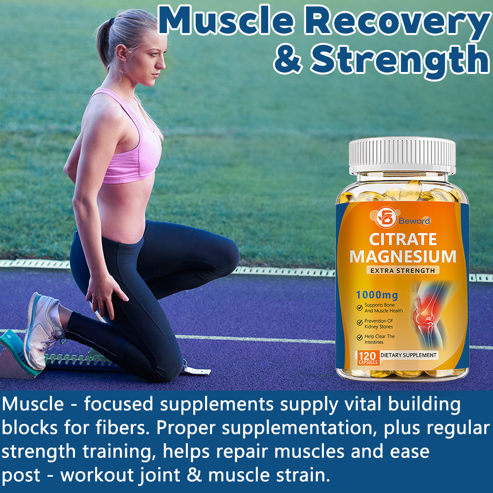 Magnesium Citrate Capsules 1000mg Per Serving – Highest Potency 120 Capsules
