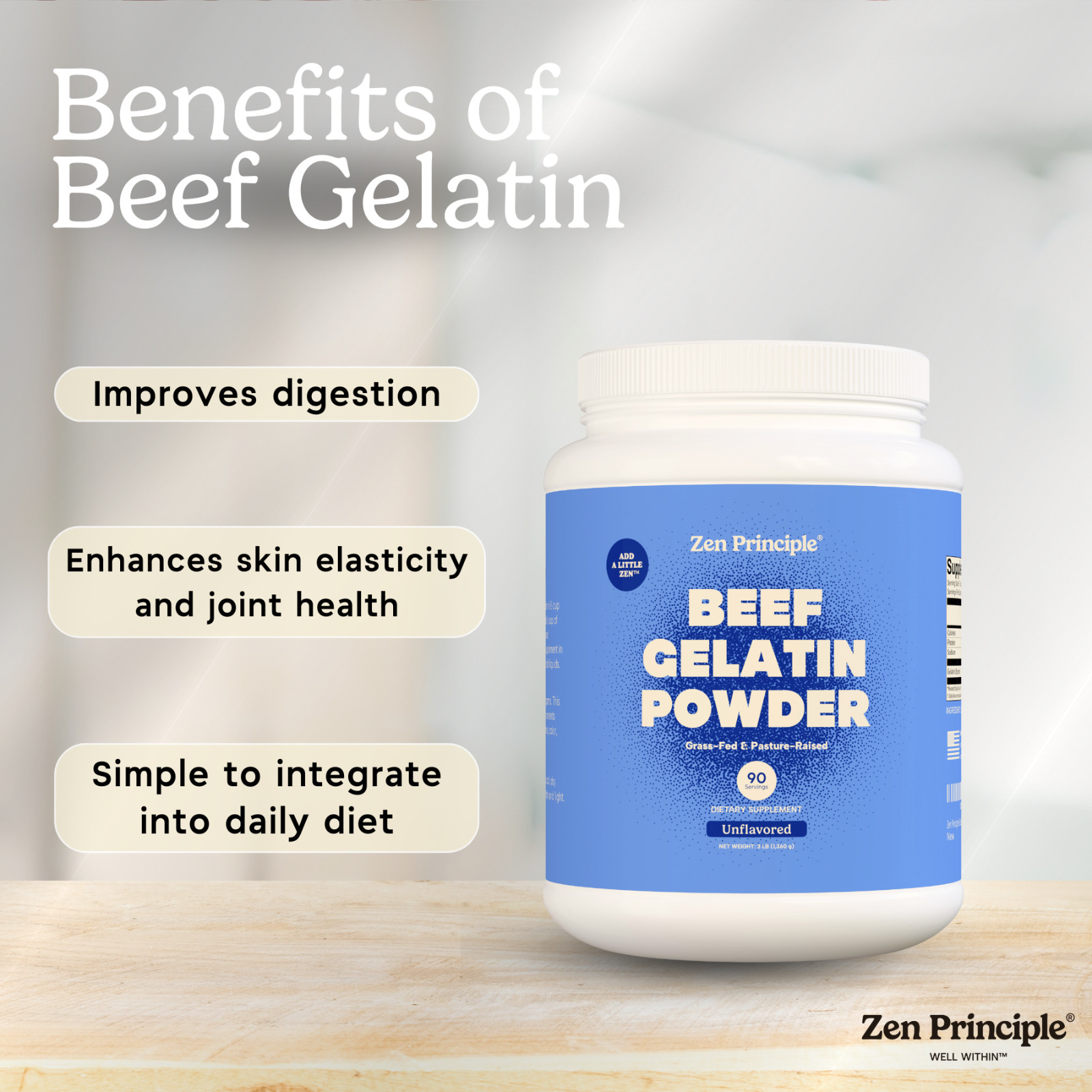 Grass-Fed Gelatin Powder, 3 lb. Cooking and Baking. Gummies Desserts.