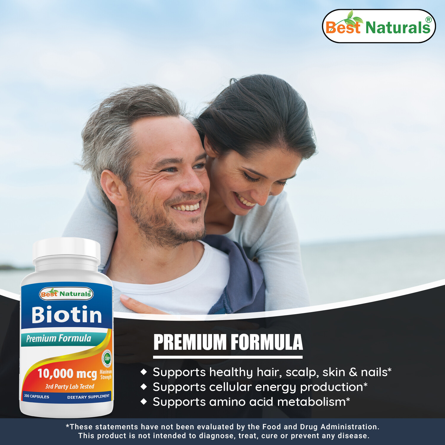 Best Naturals Biotin 10000 mcg 200 Capsules