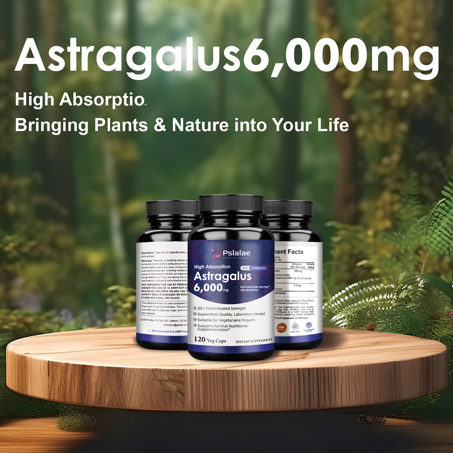 Astragalus Capsules 6000mg – Bioperine, Enhance Energy & Endurance Immune System