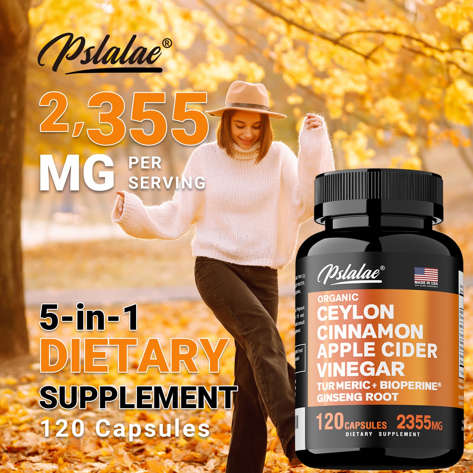 Ceylon Cinnamon, Apple Cider Vinegar – Ginseng,Turmeric,Bioperine – Joint Health