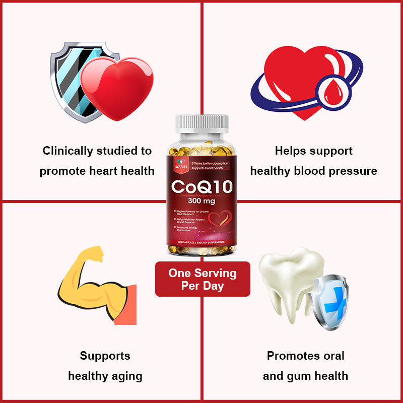 2 Packs CoQ-10 300mg-120 Softgels Coq10 Co Q10 Coenzyme Heart Support NON GMO