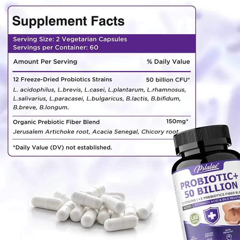 Probiotic+ 50 Billion 120pcs – Balances Intestinal Flora, Intestinal Digestion