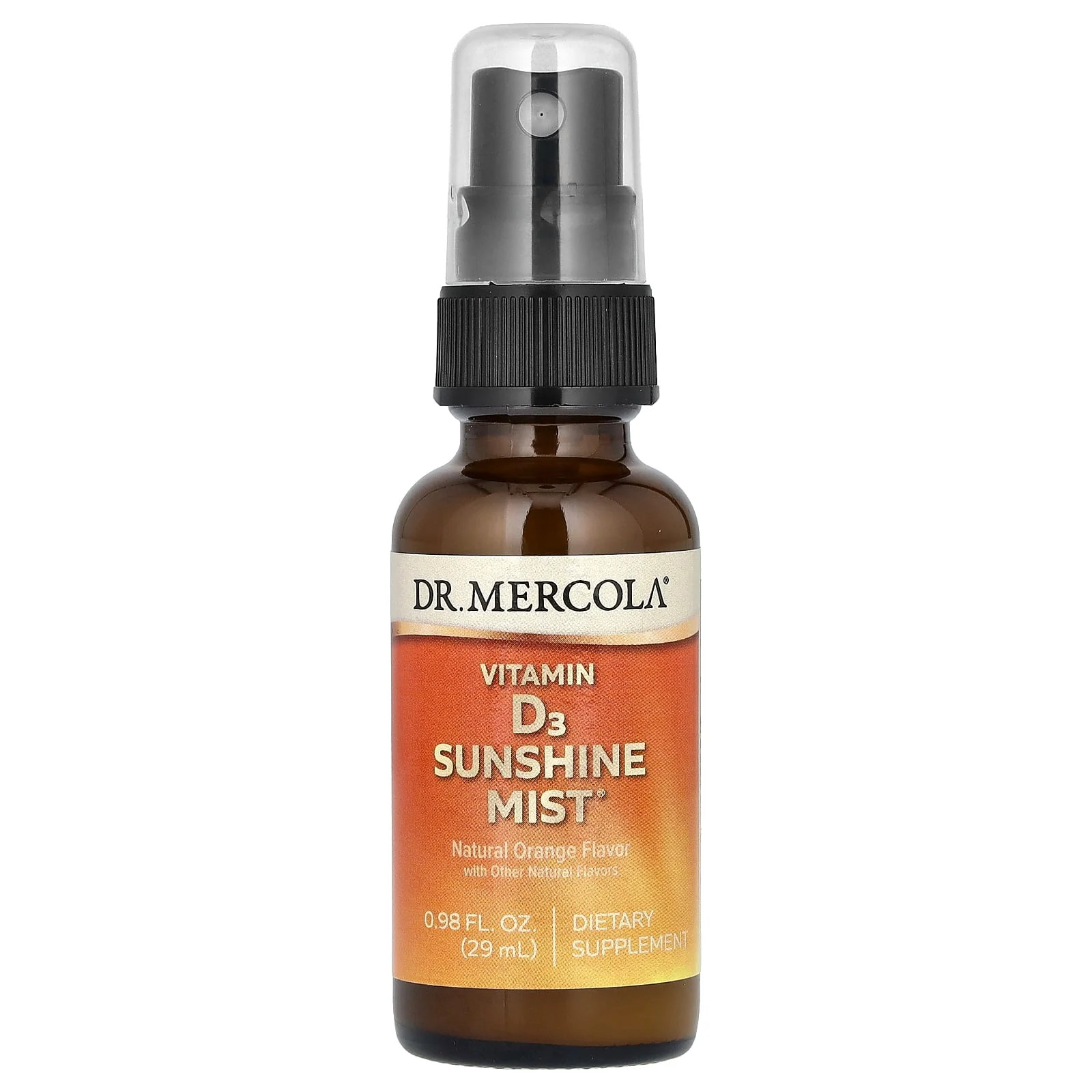 2 X Dr. Mercola, Vitamin D3 Sunshine Mist, Natural Orange, 0.98 fl oz (29 ml)