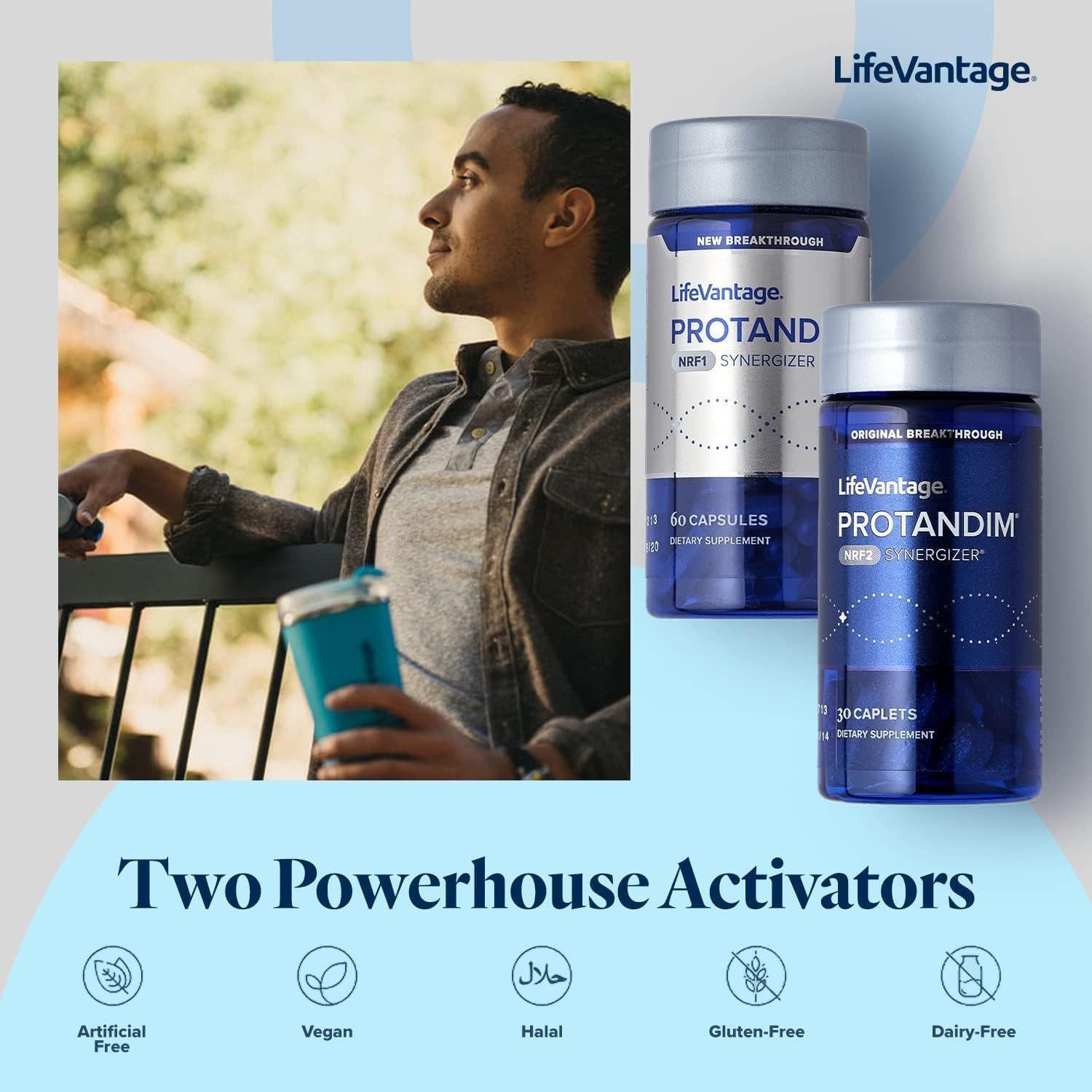 LifeVantage Protandim Dual Synergizer, NRF1 (60 Caps) + Nrf2 (30 Caps) Activator