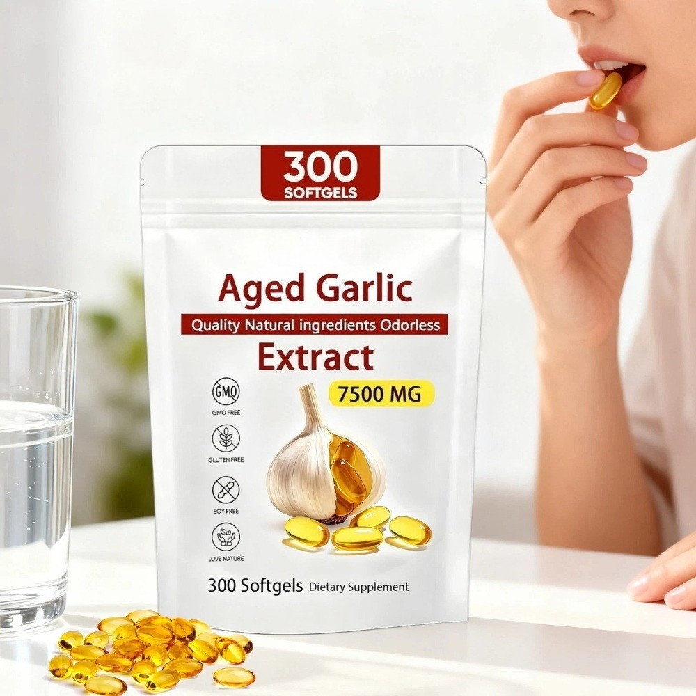 Elare Aged Garlic Extract, 300 Softgels, 7500mg Odorless | Heart & Immune pack 1