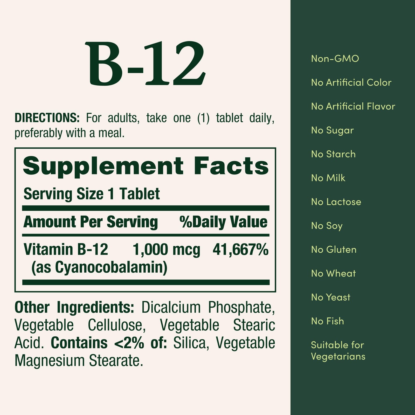 Nature’s Bounty Vitamin B12 1000 mcg 200 Count Easy to Swallow Energy Support