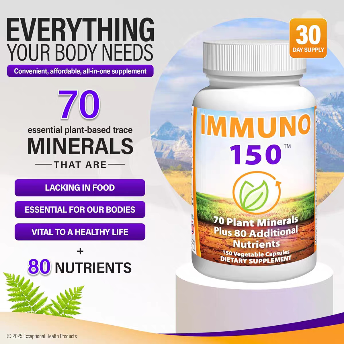 2Pack Immuno 150, Immune Support Supplement, Packed with 70 Plant MineralsOpe