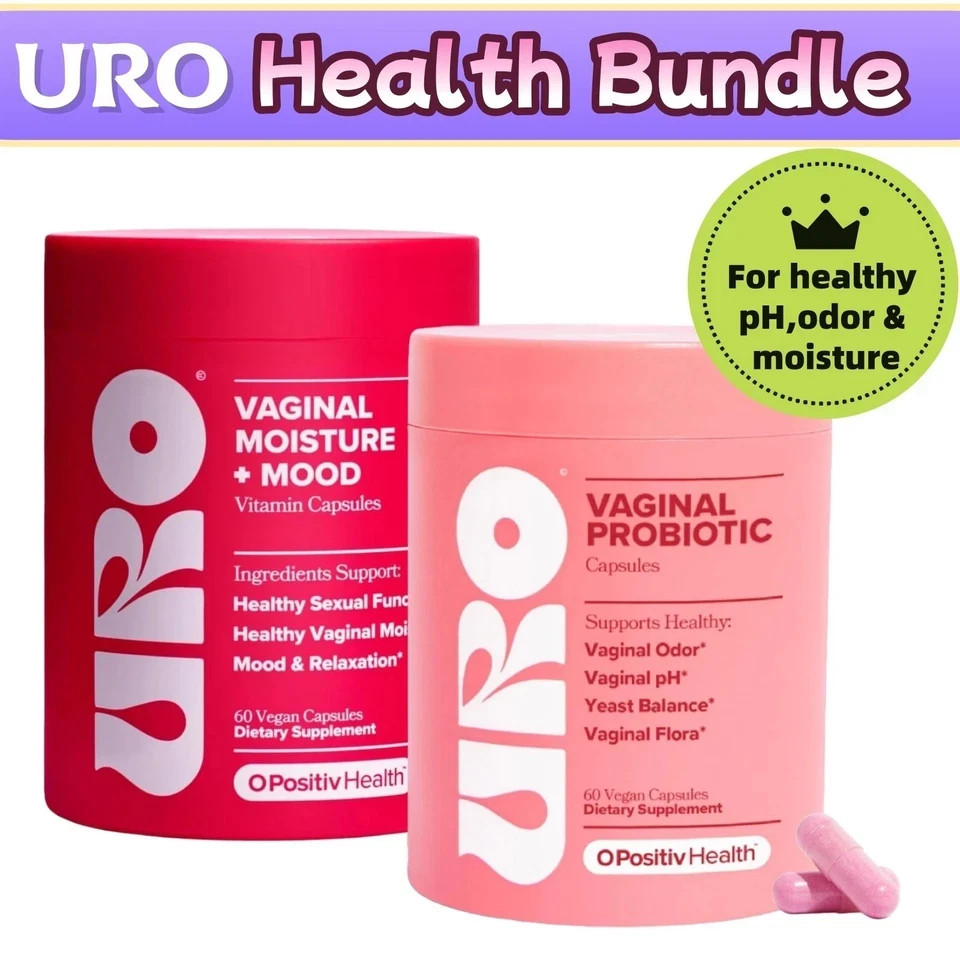 URO Health Women Wellness Bundle Vaginal Moisture Mood 60ct + Feminine Probiotic