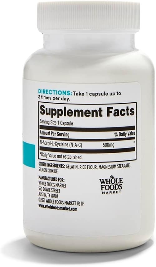 N-Acetyl L-Cysteine 500mg Supplements – 100 Capsules for Detoxify Boost
