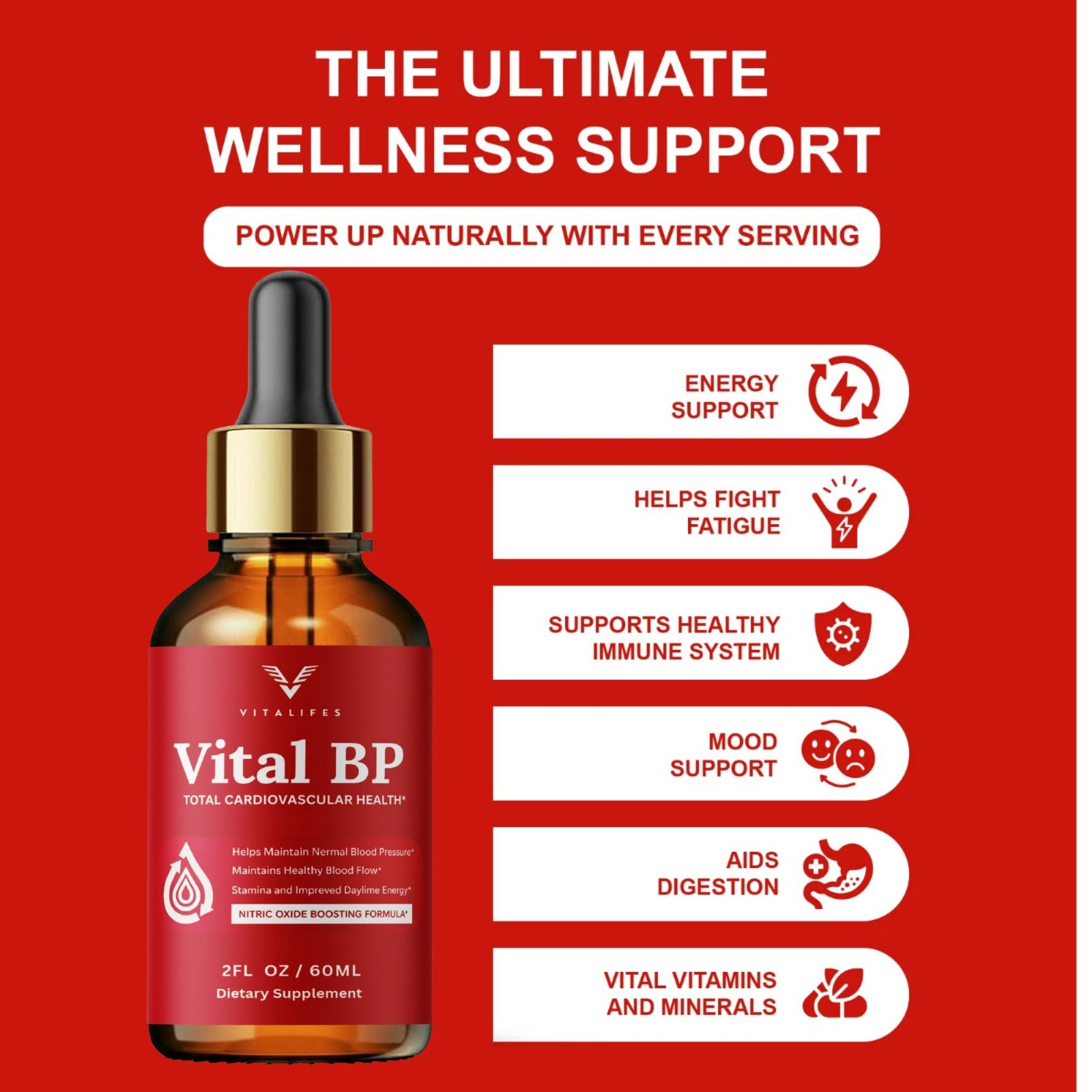 (3 Pack) Vital BP Herbal Drops Premium Liquid Supplement 60ml