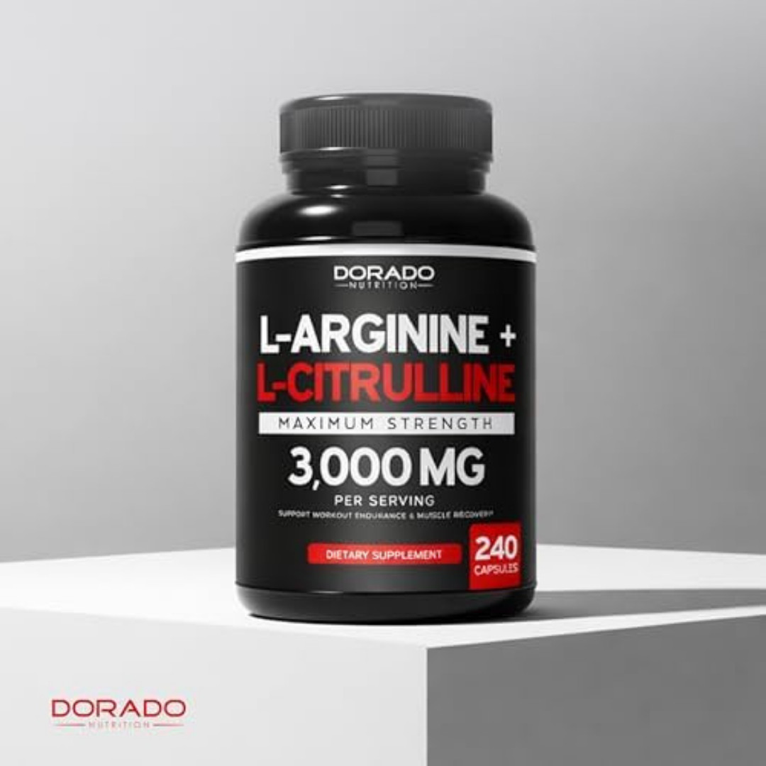 L-Arginine 1000mg L-Citrulline 3000mg 240Caps Amino Acid Non GMO/Gluten Free