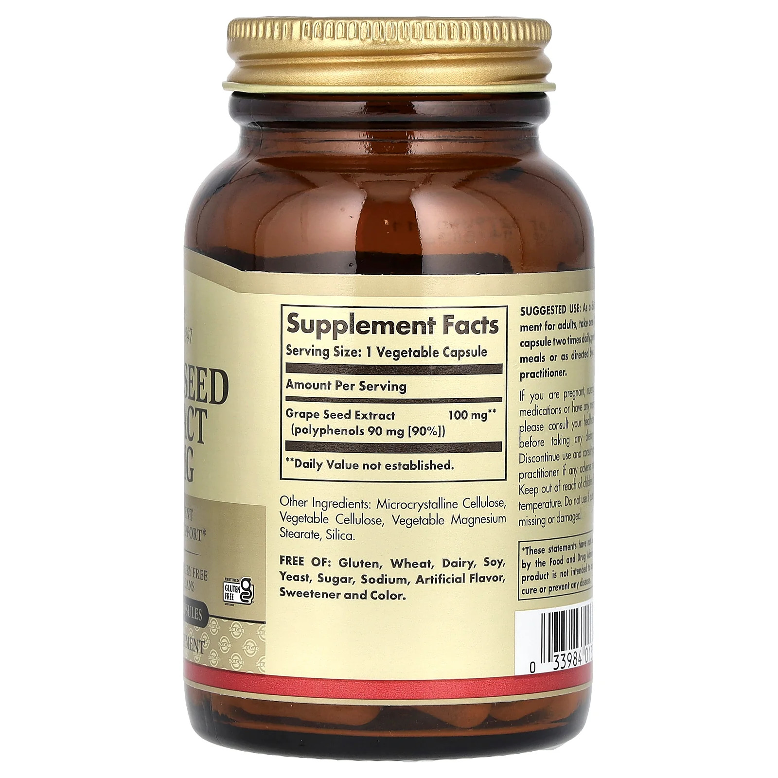 2 X Solgar, Grape Seed Extract, 100 mg, 60 Vegetable Capsules