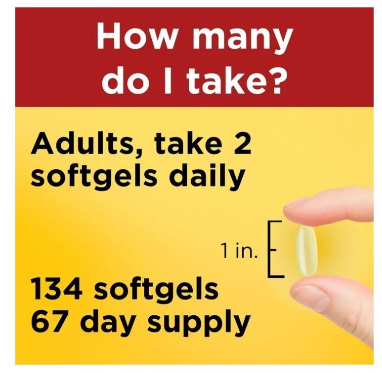 Nature Made Fish Oil 2400mg Per Serving Softgels, Omega 3 Fish Oil