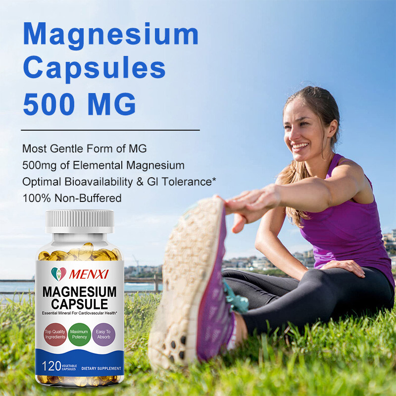 Magnesium Capsules Complex Glycinate Citrate Malate Oxide For Unisex 120Capsules