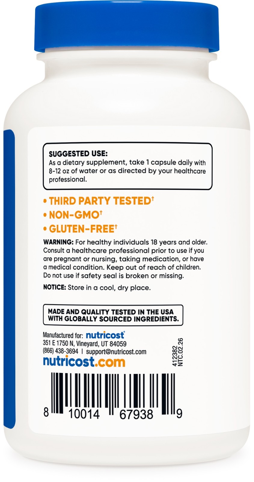 Nutricost L-Tryptophan 500mg, 120 Capsules – Gluten Free, Non-GMO